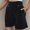 Black, variant on Aueoeo Women Cargo Short Elastic High Waist Solid Color Short Fashion Flowy Wide Leg Short with Pockets L