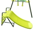thumbnail image 4 of iRerts 6 in 1 Swing Set with Slide, Metal Outdoor Swing Sets for Kids with 2 Swings, Glider, Basketball Hoop, Soccer Goal, Swingset Playset for Kids Boys Girls, Kids Outdoor Swing for Backyard, Green, 4 of 7