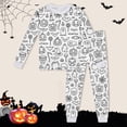 thumbnail image 2 of Shadoumai Halloween Pajamas for 10 - 14 Solid Color Pajamas Pumpkin Print Hand Paint Pjs Loose Shirt and Pant Sleepwear with Pockets 2 Piece Satin Pajama Sets, 2 of 4