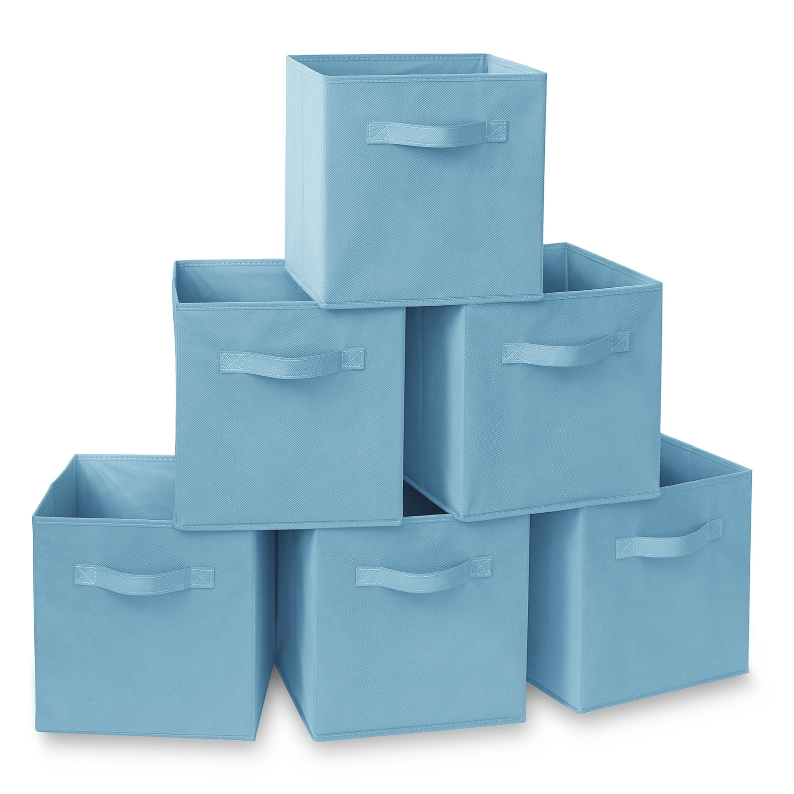 Grey Foldable Fabric Storage Bins Household Essentials Set of 6 Cubby Cubes 
