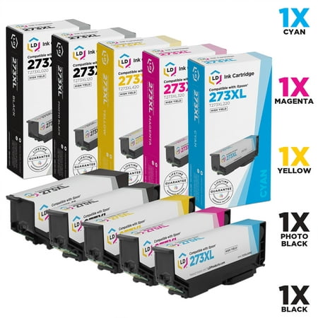 LD Compatible Cartridge Replacement for Epson 273XL High Yield (Black, Cyan, Magenta, Yellow, Photo Black)