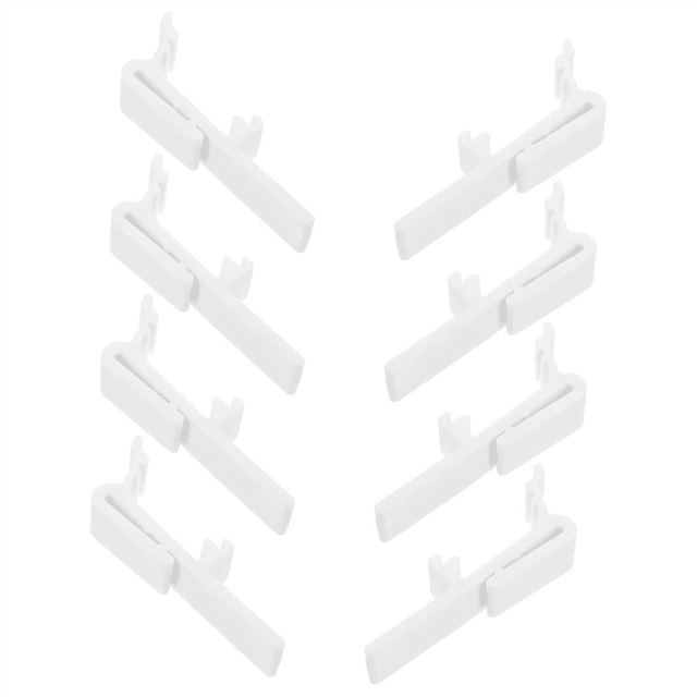 8 Pcs Pinces de Cantonnière Verticales de Remplacement pour Rideaux Occultants en Matériau Pompon Installation Facile pour la Maison et le Bureau, 8 x Pinces, Blanc