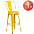 thumbnail image 3 of Flash Furniture Lily Commercial Grade 4 Pack 30" High Yellow Metal Indoor-Outdoor Barstool with Removable Back, 3 of 13
