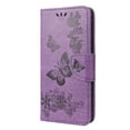 thumbnail image 2 of Feishell Wallet Case for Google Pixel 6a,Retro PU Leather Butterfly Embossed Pattern Full Protection Anti-Scratch Shockproof Magnetic Clasp Flip Holder Card Slots & Cash Pocket Phone Cover,Purple, 2 of 6
