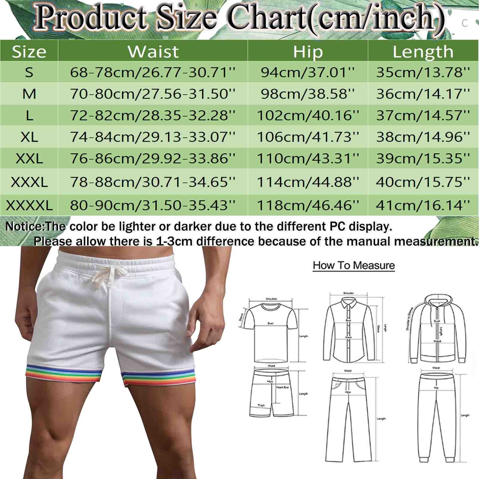 CHANGMOO Male Summer Solid Color Rainbow Pants Pocket Drawstring Loose Casual Sports Running Straight Shorts Beach Pants