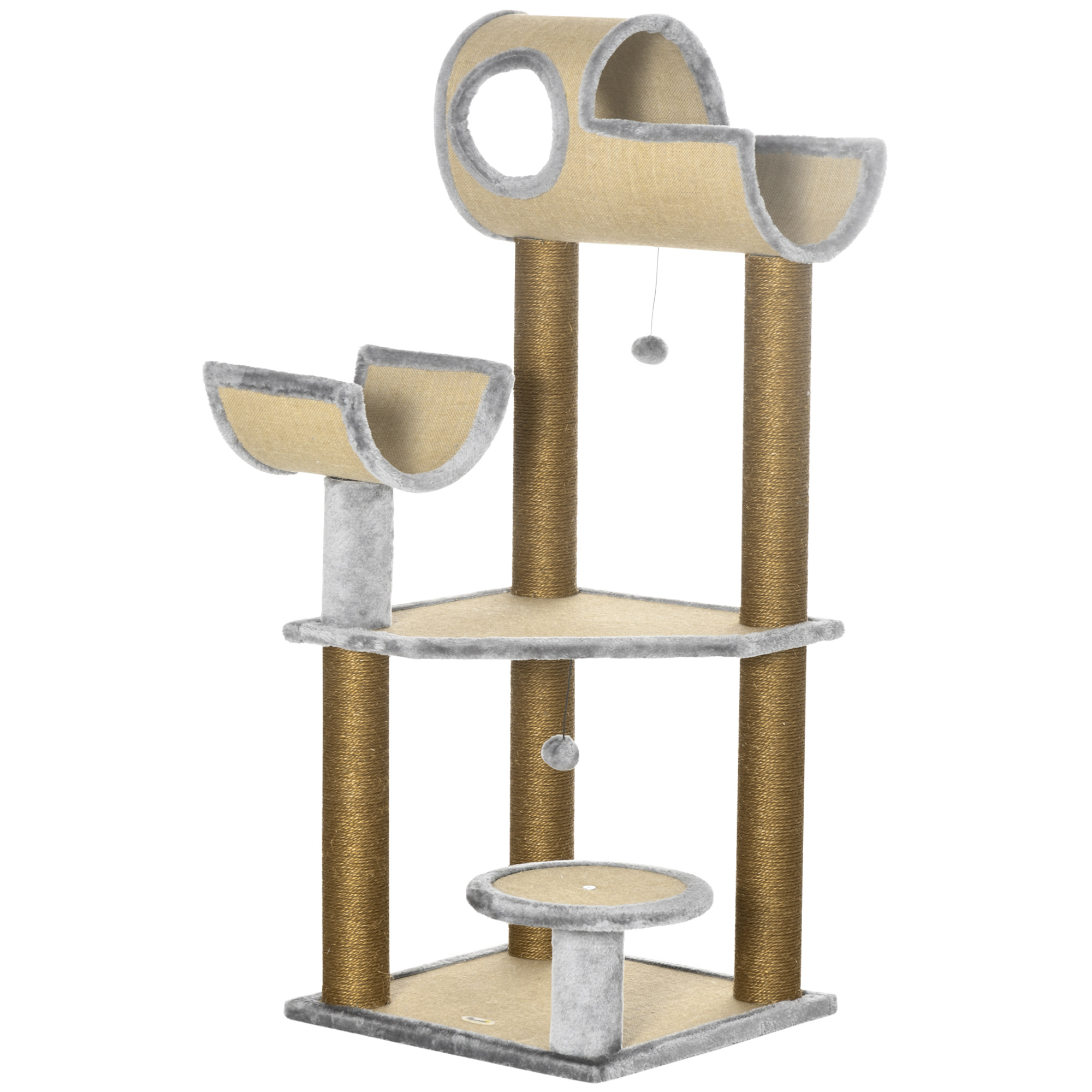 PawHut 48" Fun Cat Tree with Scratching Posts, Small Cat Tower for