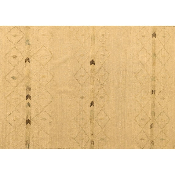 Ahgly Company Indoor Rectangle Solid Brown Modern Area Rugs, 8' x 10'