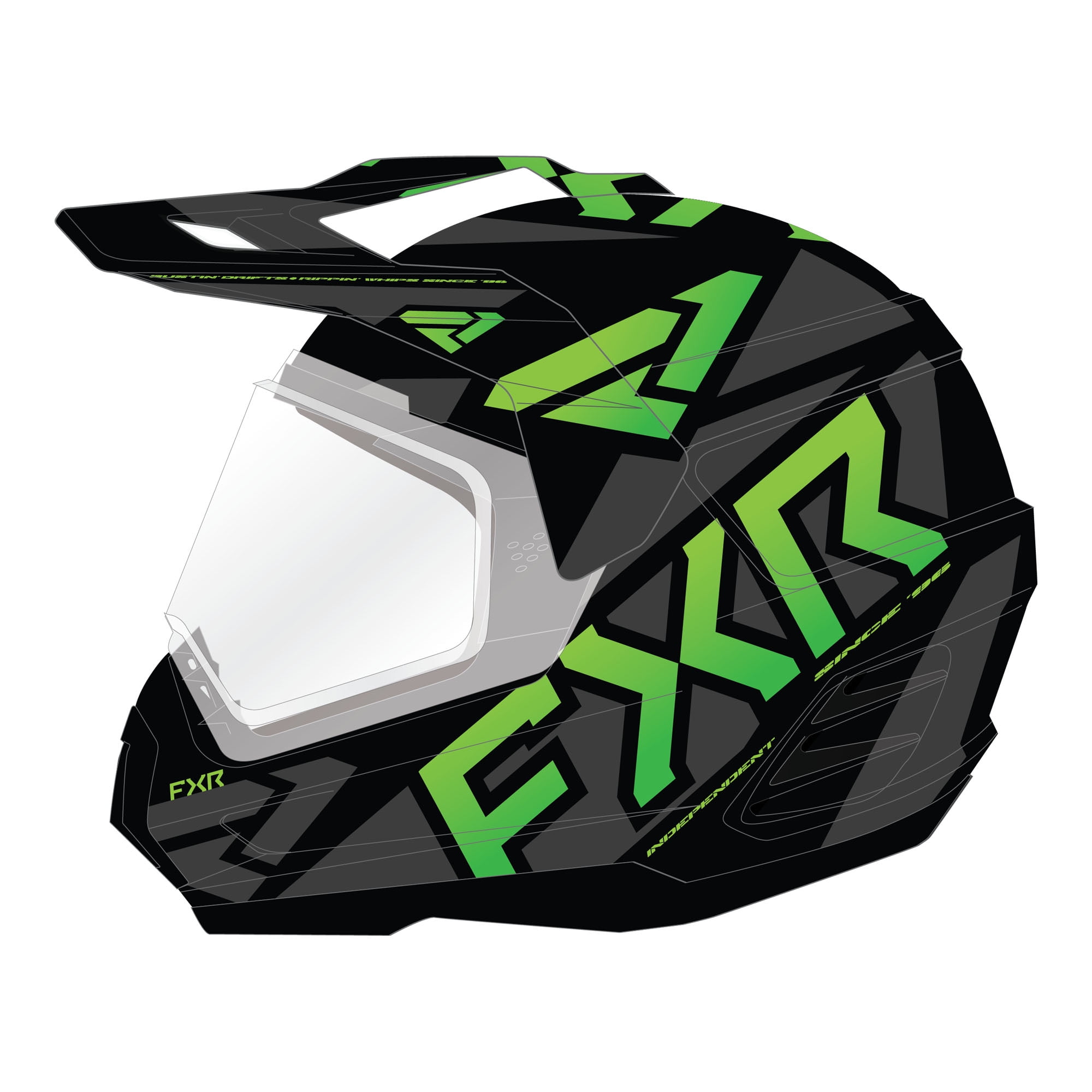 FXR Torque X Team Snowmobile Helmet E Shield Sun Shade AntiFog Black