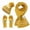Yellow, variant on HNMKIU Three Piece Cold Proof Knitted Hat Scarf Set With European Autumn Winter Warm Accessory For Daily Casual Wear Yellow - One Size