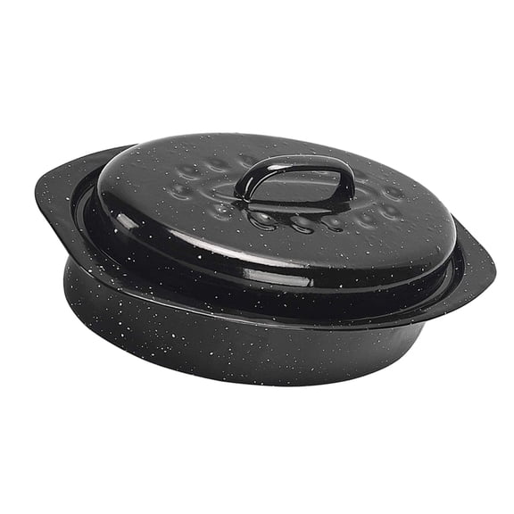 Enameled Steel Oval Roaster With Lid Ideal For Baking Roasting Dishwasher Oven Safe