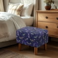 thumbnail image 3 of Xixirimido Dragonfly Purple Pattern Stretch Ottoman Cover Rectangle Footstool Slipcover Folding Storage Stool Protector Nonslip Footrest Ottoman Cover with Elastic Bottom, Large, 3 of 7