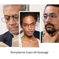 thumbnail image 2 of 3 Pack Slim Half Frame Reading Glasses Rectangle Readers Men Women Lightweight Clear Frame Office Computer, 2 of 7