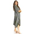 thumbnail image 4 of Sakkas Clementine Third Women's Tie Dye Caftan Dress/Cover Up Beach Kaftan Summer - 43-Green - One Size, 4 of 5