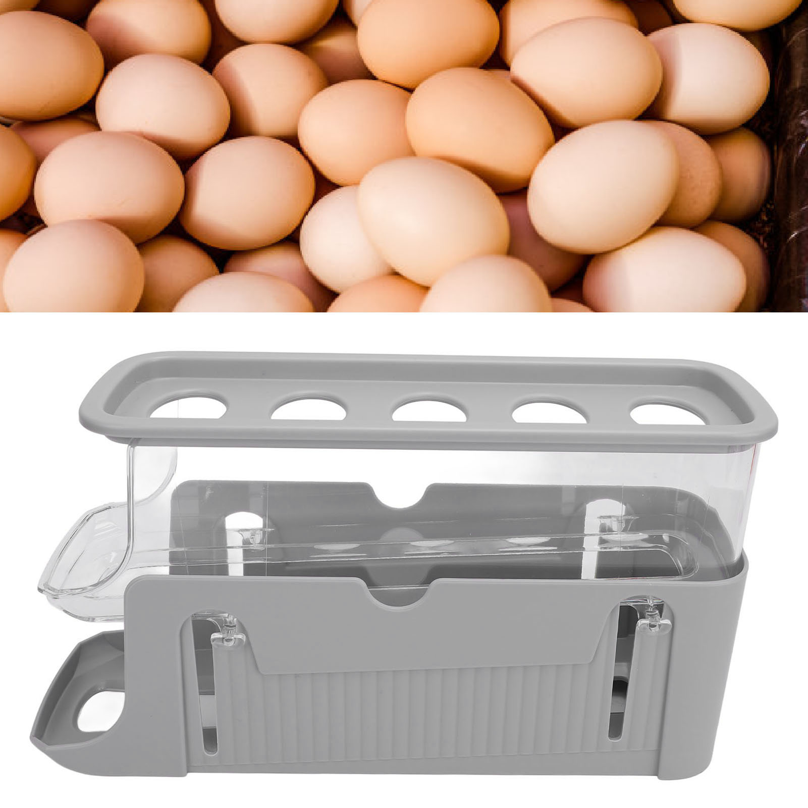 Rolling Eggs Dispenser, Automatic Rolling Egg Holder 2 Layer  For Fridge Storage