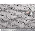 thumbnail image 2 of Soimoi Gray Viscose Chiffon Fabric Notes Musical Instrument Print Fabric by Yard 42 Inch Wide, 2 of 3