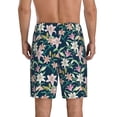 thumbnail image 3 of Kdxio Lilies Flowers Print Mens Sleep Shorts Bottoms Soft Comfy Pajama Wear Pants with Drawstring Pockets, 3 of 7