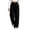 Black, variant on Women's High Waist Wide Leg Sweatpants Elastic Waist Button Casual Trousers with Patch Pockets for Daily Comfort