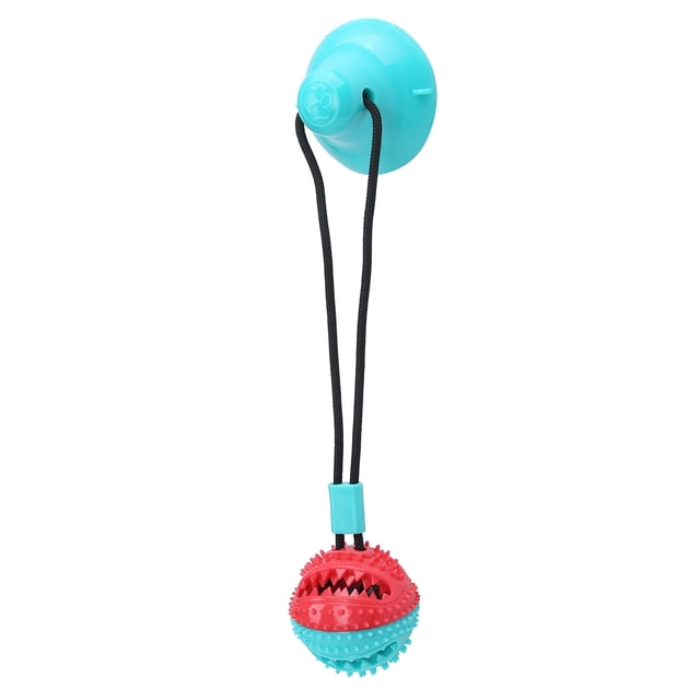 Bola dispensadora de comida para perros, ventosa para masticar para perros, juguete para masticar para mascotas, bola de limpieza de dientes de perro, construcción robusta Jadeshay A