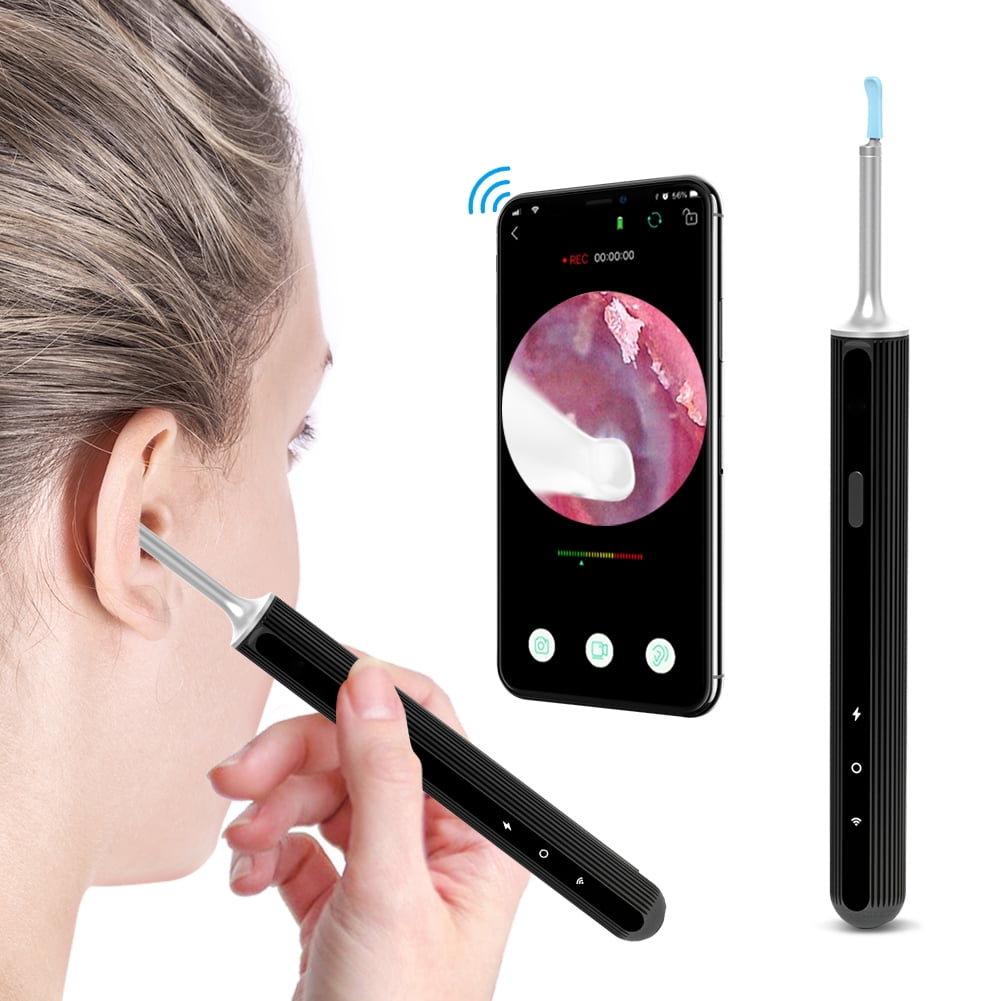 HD Ear Endoscope Compatible with all Mobile Devi Wireless Otoscope Ear Cleaner with Tmperature Control and Gyroscope 3.9mm Ultra-Thin WiFi Ear Scope Camera with Earwax Removal Tool and 6 LED Lights 