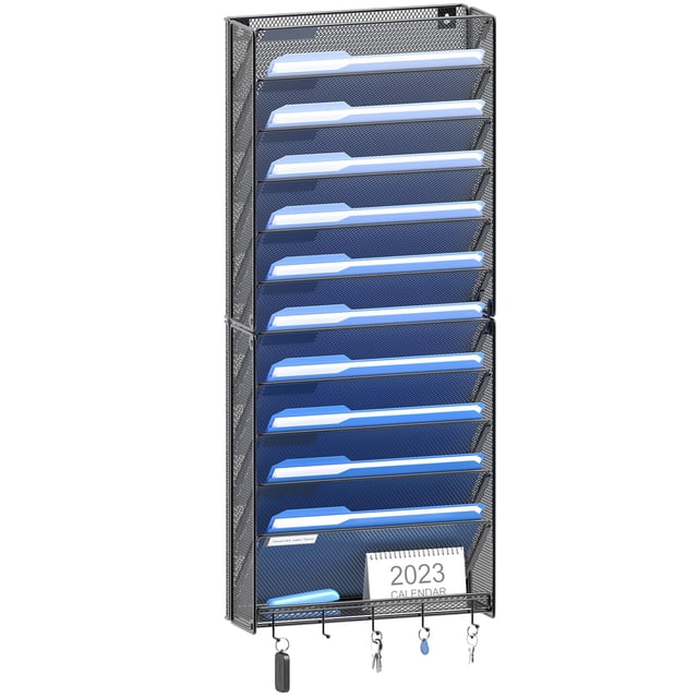 Organizador de archivos de pared OUTWOLF de 12 niveles, vertical, con ganchos
