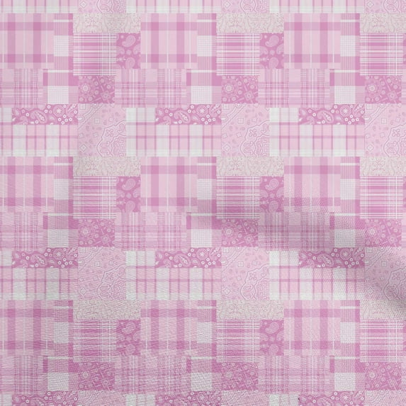 oneOone Georgette Viscose Light Pink Fabric Floral & Fabric For Sewing Printed Craft Fabric By The Yard 42 Inch Wide