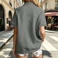 thumbnail image 5 of Women's Short Sleeve Sweatshirt Half Snap Button Stand Collar Relaxed Fit Casual Summer Pullover Vacation Outfits 2026, 5 of 9