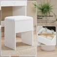 thumbnail image 5 of Makeup Vanity Desk with Lighted Mirror, White Vanity with Chair Power Outlet Drawers Cabinet, Dressing Table Set with 3 Lighting Modes for Bedroom, 5 of 6