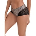 thumbnail image 5 of INSPIRE CHIC Mother's Day Women's Lace Butt-Lifting Tummy Control Mid Rise Panties Breathable Full Coverage Boyshorts S Light Brown, 5 of 5