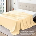 thumbnail image 5 of Couture Charm Full-XL ( 81x102 ) Size 1 Piece Flat/Top Sheet Only - Extra Soft Egyptian Cotton 1000 Thread Count Hotel Quality (Solid, Beige), 5 of 6