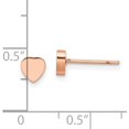 thumbnail image 4 of Chisel Stainless Steel Polished Rose IP-plated Heart Post Earrings - 4.87mm, 4 of 6