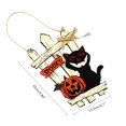thumbnail image 4 of Bienvenida Guirnalda Puerta Colgante Calabaza Madera Gato Negro Cementerio Castillo Fantasma Halloween Decoración Suministros Yuarrent HA042894-02, 4 of 4