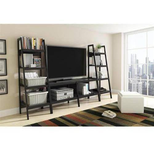Ladder TV Stand and Bookcase 3 Piece Entertainment Center Bundle for TVs up to 65″