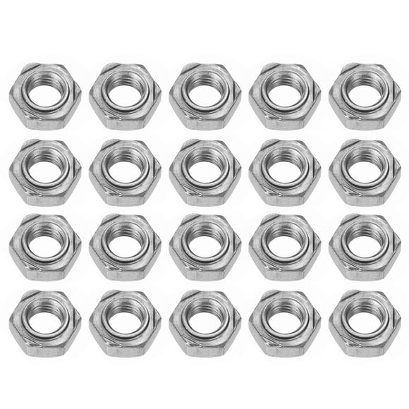 20 Pack Hex Weld Nuts, M10x1.5mm Carbon Steel Hex Nuts with 3 Projections Machine Screw for DIY Home Repair, Silver