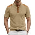 thumbnail image 2 of snilers Mens Waffle Henley Shirts Casual Classic Button Short Sleeve T-Shirt Summer Color Block Lightweight Basic Tees Tops S-3XL, 2 of 4