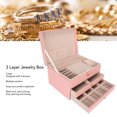thumbnail image 4 of Jewelry Organizer Case, 2 Drawers Jewelry Box Wear  Fashionable Safe With Key For Rings For Necklace, 4 of 8