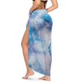 thumbnail image 2 of Yuyamidu Blue Marble Print Women Sarong Swimsuit Coverups Breathable Wraps Beach Cover Up Chiffon Print Swimwear Bikini Wrap Semi-Sheer Vacation Outfit, 2 of 7