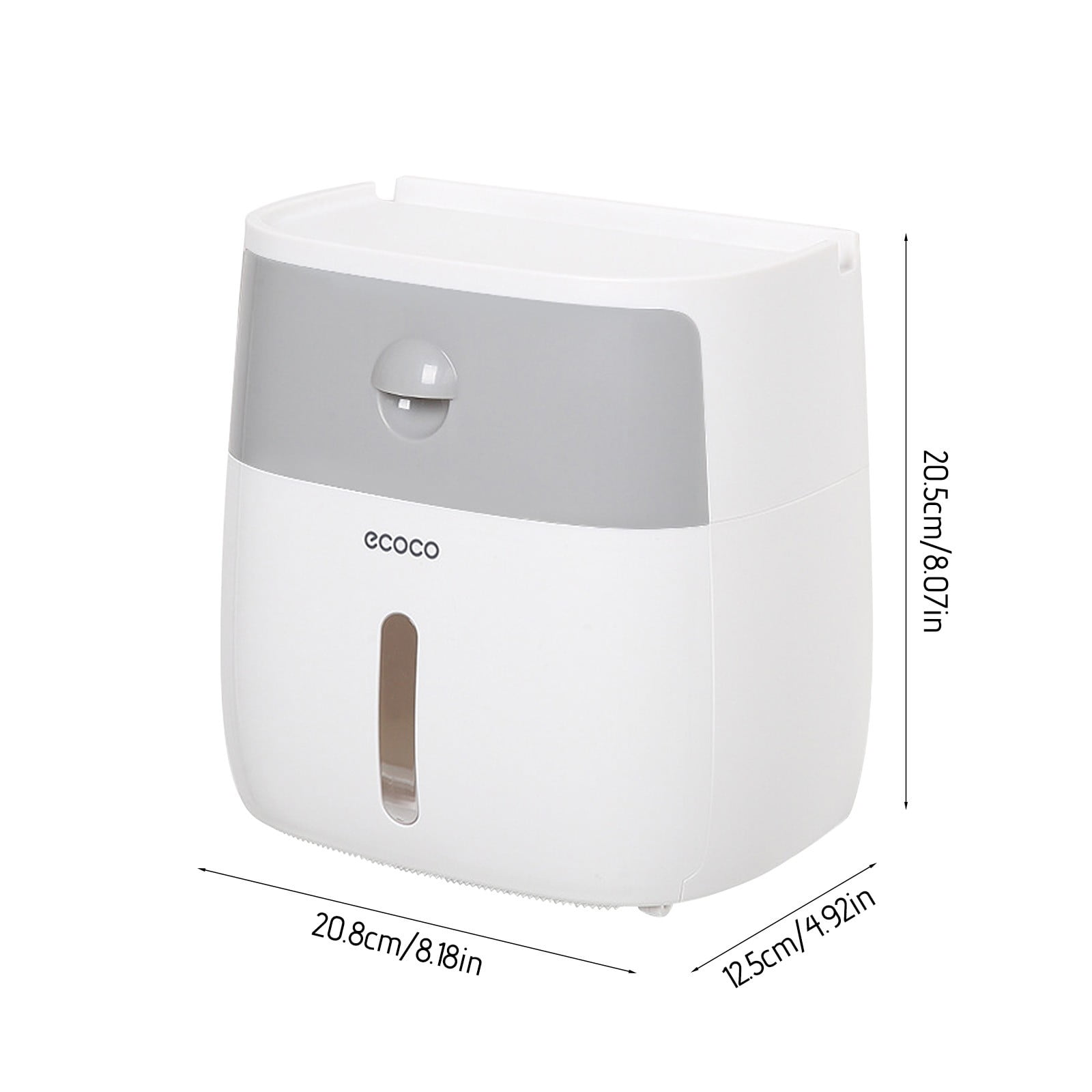 Sensor Tissue Dispenser, Automatic Paper Towel Holder, Wall Mounted Bathroom Organizer with Transparent Window, White Plastic for Kitchen and Office