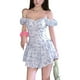 thumbnail image 1 of Vestido de manga corta para mujer, mini vestido de manga corta, vestido de una pieza, vestido de verano para mujer, instalación sin esfuerzo, 1 of 8