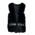 thumbnail image 3 of Elainilye Fashion Womens Faux-fur Vest Fall Winter Sleeveless Coat Zip Up Warm Jackets Outerwear With Pockets,Black, 3 of 3