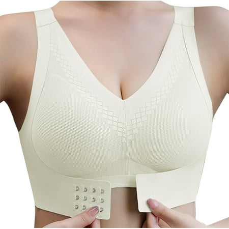 Bcresic on Sale Women s Seamless Underwear Maternity Bra for Pregnancy No Underwire Bralette Scalloped Push Up Bralettes Wireless Comfort Brassiere Full Coverage Everyday Bra Clearance Beige 3X-Large