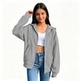 thumbnail image 4 of Hduncf Zip Up Hoodies for Girls Y2K Casual Long Sleeve Hooded Sweatshirts with Pockets Jacket Fall Winter Clothes Gray 5-6Years, 4 of 9