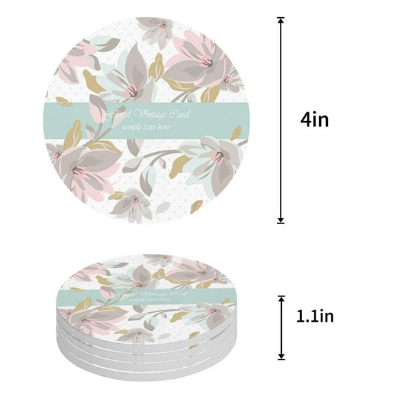 FMSHPON Pirate Skull Set of 6 Round Coaster for Drinks, Absorbent Ceramic Stone Coasters Cup Mat with Cork Base for Home Kitchen Room Coffee Table Bar Decor