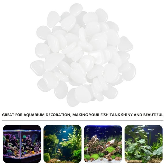 COOPHYA 100Pcs Small White Pebbles for Craft Projects Natural Polished River Stones