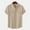 #Beige, variant on DPTALR Men's Fashion Vacation Linen Shirt,Solid Color,Short Sleeve,Double Pockets,Casual , Breathable,White,L