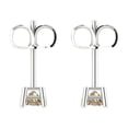 thumbnail image 4 of 0.5 ct Push-Back Stud Earrings for Women | 3.5mm Princess Cut Yellow Moissanite | 18K White Gold, 4 of 5