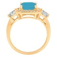 thumbnail image 2 of 3.005 ct Princess Cut Simulated Turquoise 3 Stone 14K Yellow Gold Womens Engagement Ring, 2 of 5