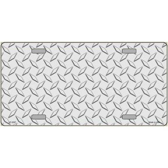 White Diamond Plate Metal License Plate