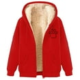 thumbnail image 2 of LOVZFMLL Jackets for Women's Fashionable Printed Fleece Hooded Sweatshirt Jacket, 2 of 4