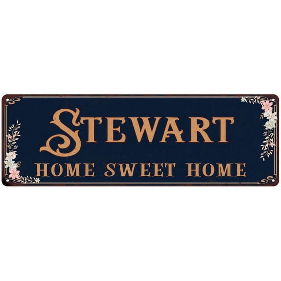 STEWART Home Sweet Home Victorian Look Gift 6x18 Metal Sign 206180046634