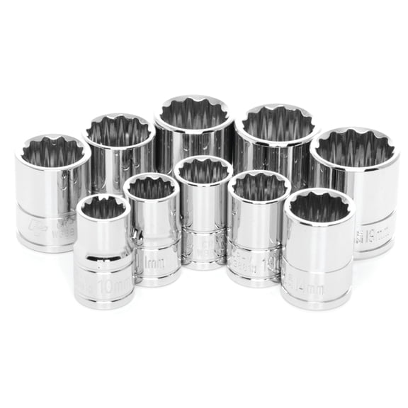 Performance Tool W38800 10-Piece 3/8-Inch Dr 12pt Metric Socket Set